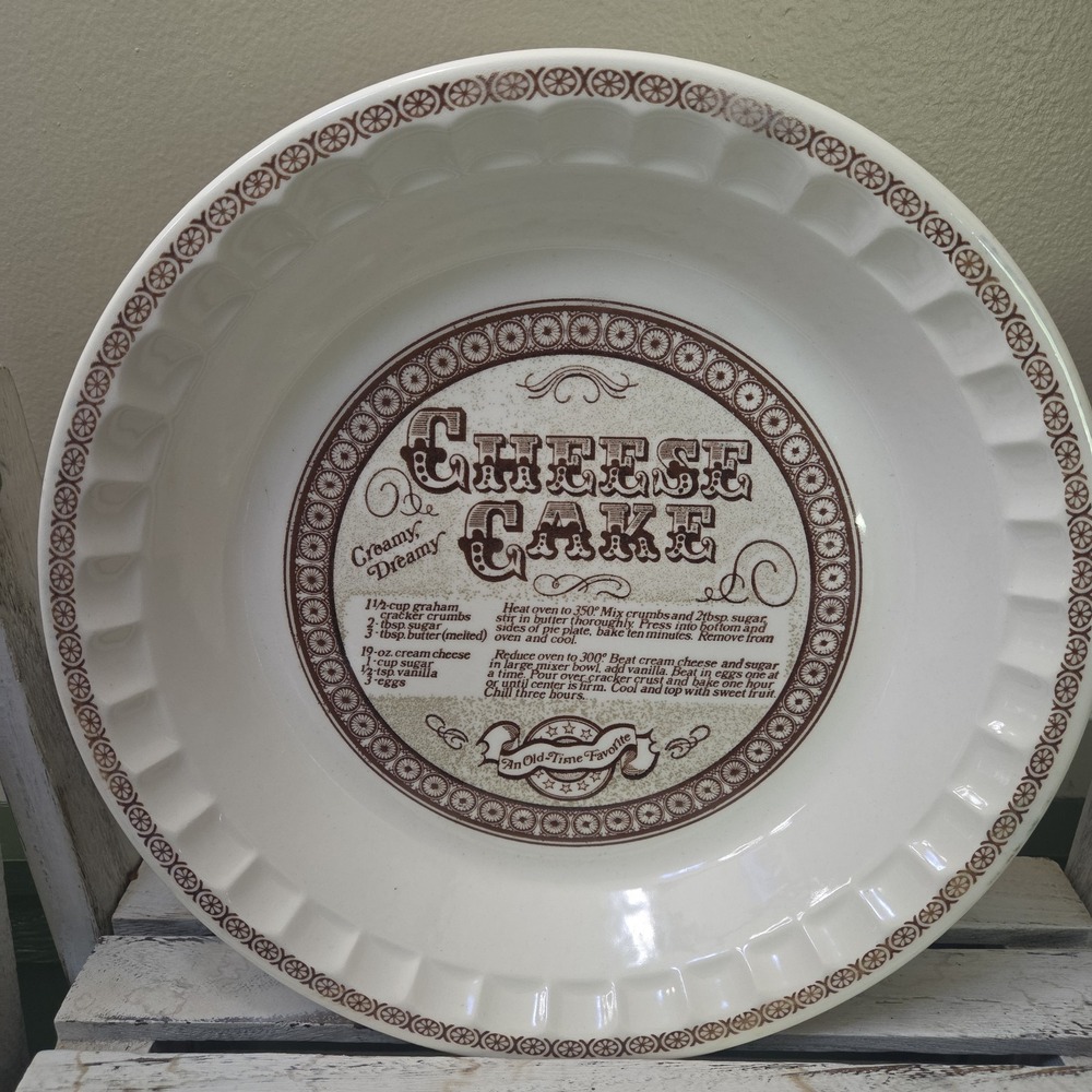 Vintage Royal China by Jeannette Cheesecake Recipe Pie Plate Dish Cottagecore